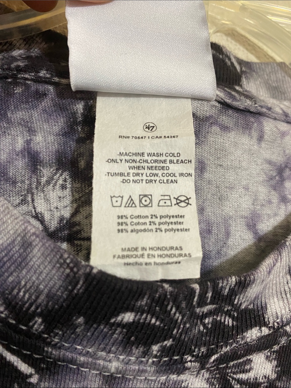 '47 VINTAGE TUBULAR Philadelphia Eagles Legacy Tie-Dye T-shirt w Raw Bttm Size S - Picture 4 of 6